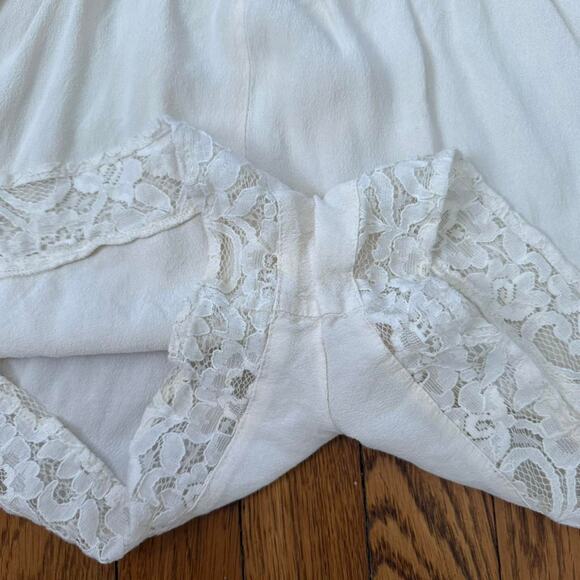 Cream Lace Romper with Lace Trim - Size S/M - Picture 7 of 7